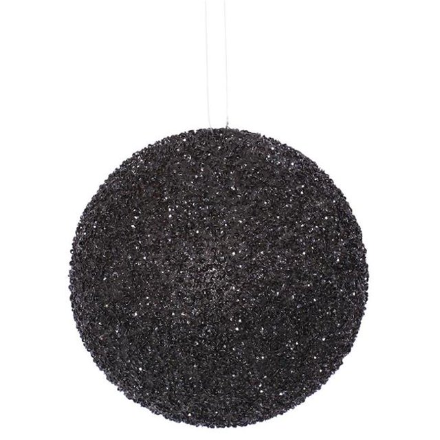 Vickerman N185917D Boule Perlée Noire de 8 Pouces avec Perçage 2 par Sac