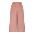 thumbnail image 4 of REALiKUN Women's Linen Summer Palazzo Pants Casual Loose Flowy Wide Leg Beach Pants with Pockets, 4 of 8
