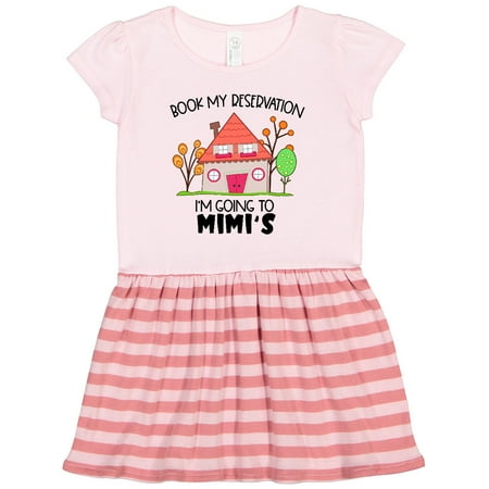 

Inktastic Book My Reservation! I m Going to Mimi s- House Gift Toddler Girl Dress