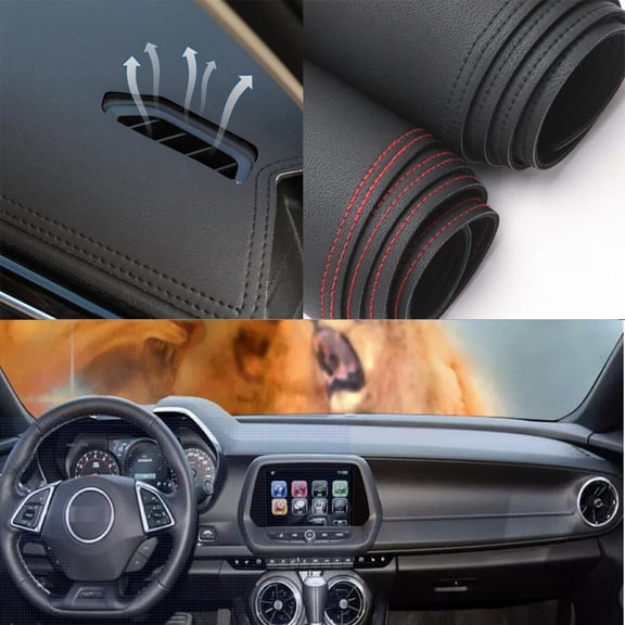 Leather Dashboard Cover Mat Non-Slip Pad Carpet Sunshield Protector For Chevrolet Camaro 2016-2023 Car Dash Mat Dashboard Cover Dashmat Pad