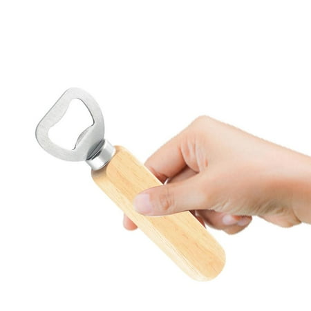 

Julam Stainless Steel Beer Bottle Opener Stainless Steel Beer Bottle Cap Opener with wooden handle Bar Accessories For The Home Bar Set wondeful