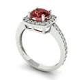 thumbnail image 2 of 1.335 ctw Solitaire with Zirconia Diamond Accents Anniversary Ring for Women | Round Cut Natural Garnet | Hyperallergenic Solid 18K White Gold, 2 of 5
