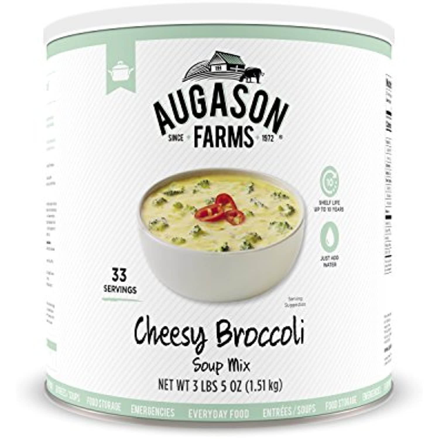 Augason Farms Cheesy Broccoli Soup Mix 3 lbs 5 oz No. 10 Can