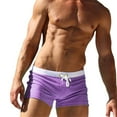 thumbnail image 4 of XBASW Mens Swim Trunks with Back Pocket Solid Color Swimwear Shorts Beach Boxer Shorts S-3 XL, 4 of 12