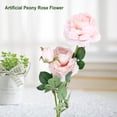 thumbnail image 2 of 3 cabezas decorativas flores artificiales de peonía rosas falsas ramo de flores decoración de boda de jardín rosa, 2 of 8