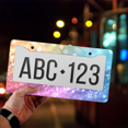 thumbnail image 4 of 1 Pcs Colorful Glitter License Plate Frame, License Plate Cover for Car Decorative Parts, Aluminum License Plate Bracket Holder Rust-Proof Weather-Proof for US Standard Car, 4 of 9