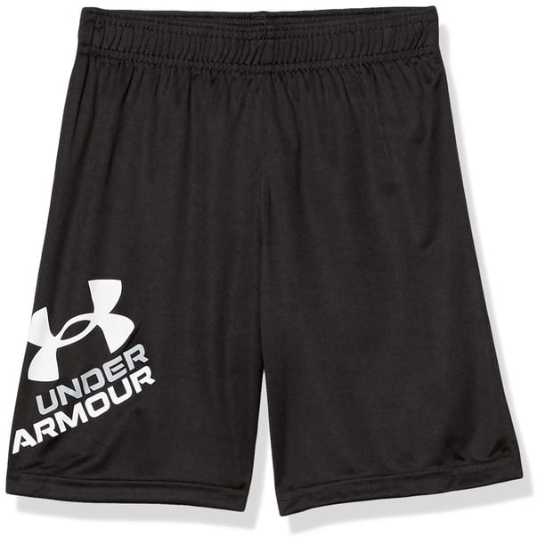 Pantalones cortos Under Armour Boy con cintura elástica en blanco y negro S21, 5