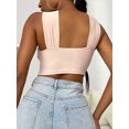 thumbnail image 7 of Qiylii Women's Criss Cross Tank Tops, Sleeveless Cutout Crop Tops Solid Color, 7 of 7