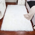 thumbnail image 2 of Alfombra de felpa suave para silla, funda de sofá, alfombra de piso esponjosa artificial para dormitorio, sala de estar para niños, color blanco Yuarrent LF000013-01B, 2 of 7