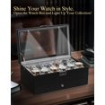 thumbnail image 2 of Organizador Watch Box GUKA GK-012BKGREY-LED-24 de piel con 12 ranuras, 2 of 8