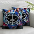 thumbnail image 3 of PRATYUS Boys Hockey Pillow Cover ,Retro Blue Abstract Geometric Stripe Reversible Throw Pillow Cover Case,Sport Theme Hockey Helmet Square Cushion Cover Set for Bedroom Living Room 20x20in, 3 of 5
