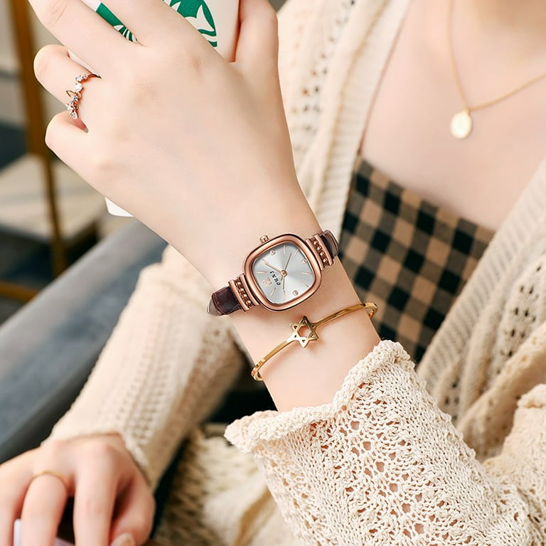 BallsFHK Luxury Design Women Watches Luminous Hand Wind Leather Winner Watch
