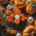 thumbnail image 4 of kladzum Fall Candle Rings Wreaths Autumns Thanksgiving Simulation Maple Leaf Candle Holders Wreath Halloween Decoration Ornament Plastic Table Candle Cup Wreath, 4 of 7