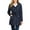 Navy, variant on Womens Belted Quilted Puffer Coat Detachable Fur Hoodie Lightweight Faux Fur Winter Jacket