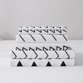 thumbnail image 4 of 4 Piece Bed Sheet Set King Size ,100% Microfiber White Geometric Printed , Lightweight Wrinkle Resistant Deep Pocket Fitted Sheet Sets, 4 of 6