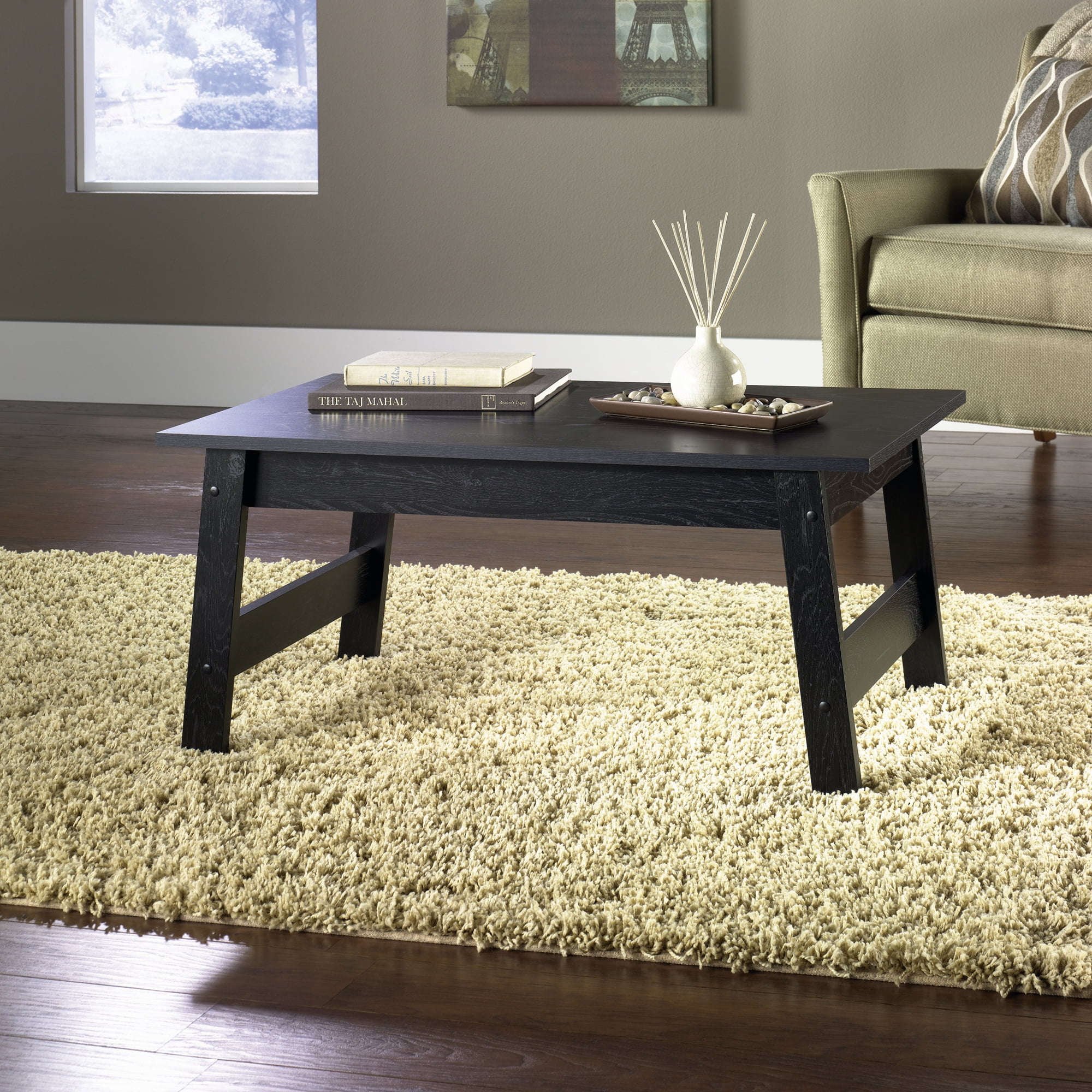 Mainstays Coffee Table, Black Oak Finish – Walmart Inventory 