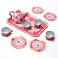 thumbnail image 2 of EagleStone Tea Party Set for Girls Pretend Play Strawberry Tin Teapot Set, 13-Piece, Pink Tea Set for Kids Toddlers, 2 of 8