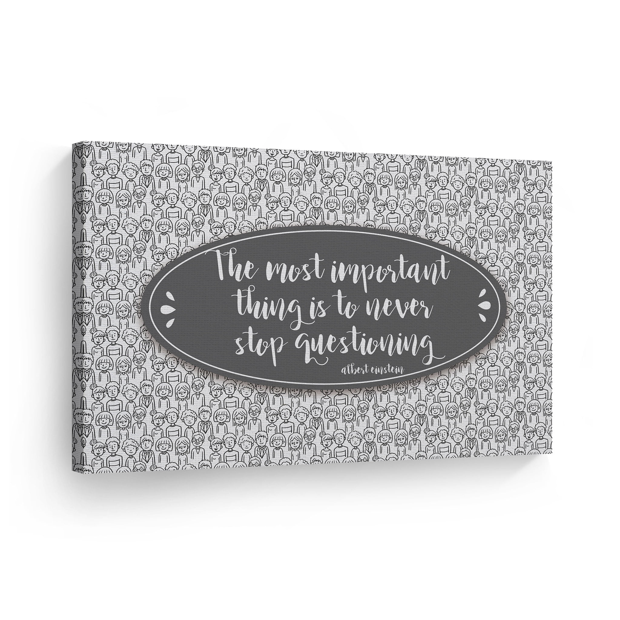 Smile Art Design Einstein The Most Important Thing Is To Never Stop Questioning Quote Lettering Motivational Wall Art Canvas Print Inspirational Home Decor Made In The Usa 30x40 Walmart Com