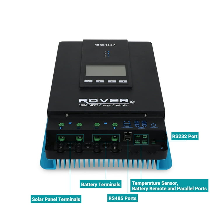 Renogy Rover 20 Amp 12V/24V DC Input MPPT Charge Controller Auto Parameter Adjustable LCD Display Solar Panel Regulator fit for Gel Sealed Flooded and Lithium Battery Renogy Rover 20 Amp 12V/24V DC Input MPPT Charge Controller Auto Parameter Adjustable LCD Display Solar Panel Regulator fit for Gel Sealed Flooded and Lithium Battery