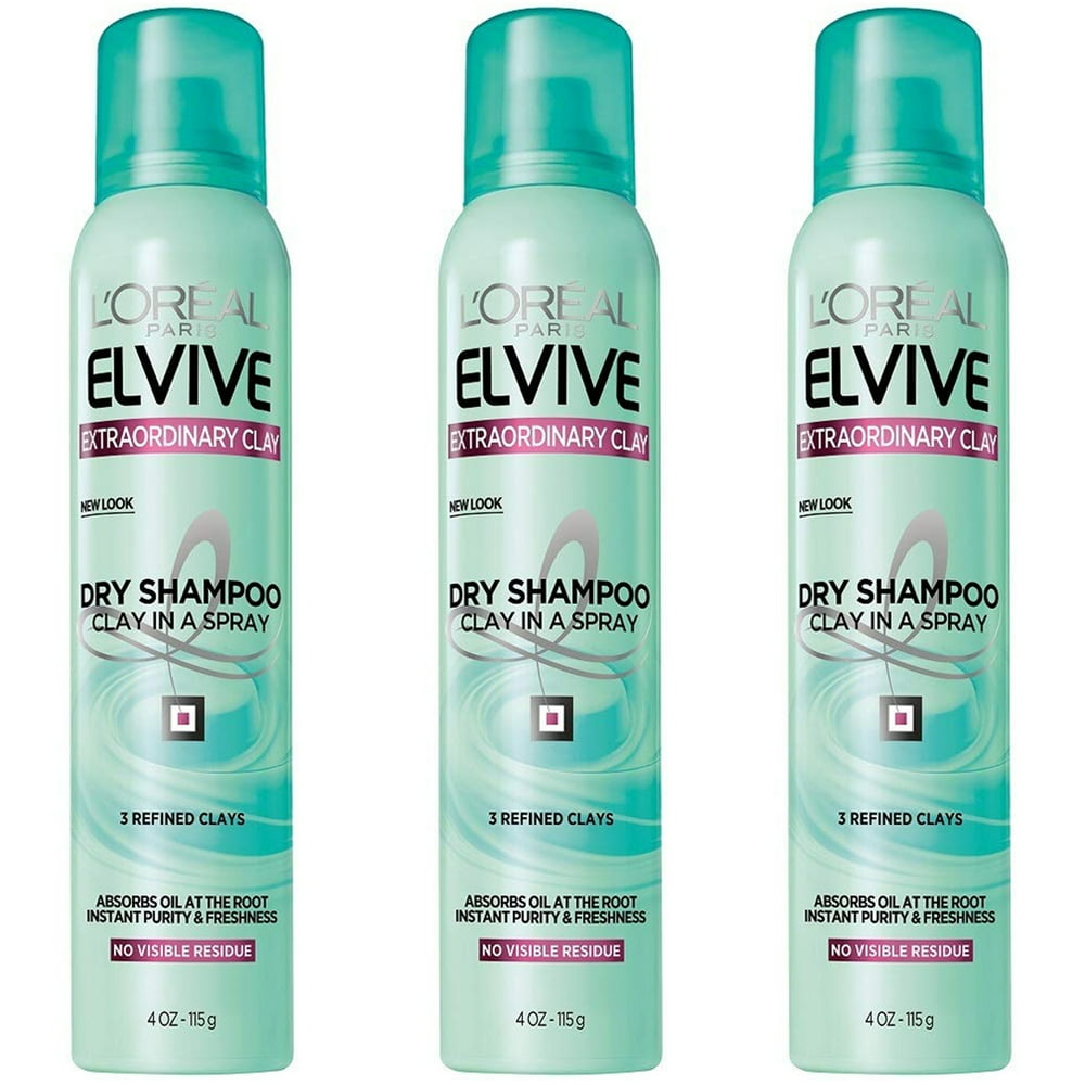 Pack of (3) LOreal Paris Hair Expert Extraordinary Clay Dry Shampoo 4 Ounces