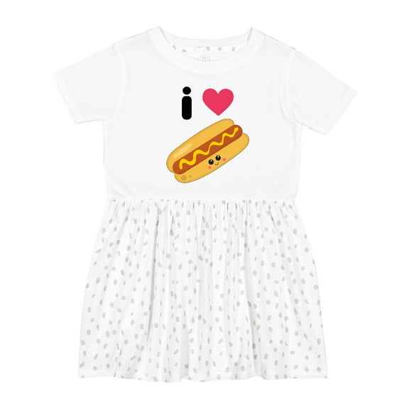 Inktastic I Love Hot Dogs Girls Toddler Dress