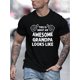 thumbnail image 1 of Men's Trendy Casual Sports Tee - Crew Neck, Short Sleeve with Unique 'Awesome Grandpa' Print - Perfect for Summer, 1 of 7