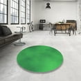 thumbnail image 3 of Ahgly Company Indoor Round Patterned Neon Green Area Rugs, 4' Round, 3 of 6