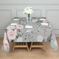 thumbnail image 3 of Pioneer Flower Floral Print Pattern Square Tablecloth,Waterproof Square Table Cover,Wipeable Spillproof Washable Table Cover for Home Kitchen Party Decor 52"x52"(132x132cm), 3 of 6