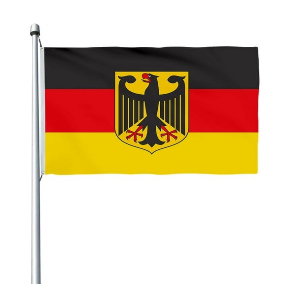 Aihccy Germany with Crest Flag with Brass Grommets Size - 3x5Ft