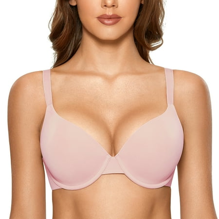 

DOBREVA Women s Push Up Tshirt Seamless Full Coverage Padded Underwire Bra