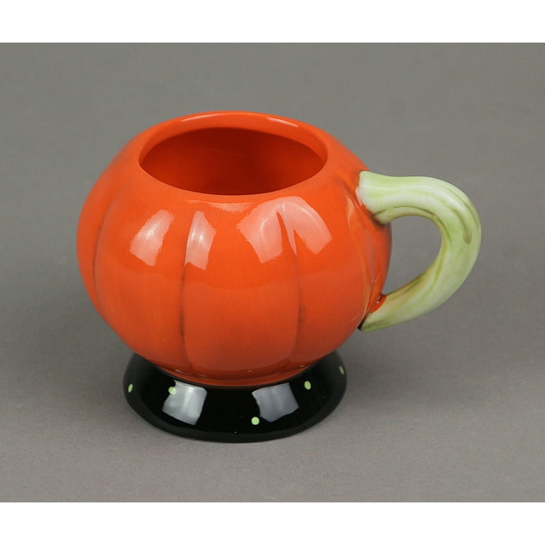 Transpac Johanna Parker Design Dolomite Set of 4 Jack O' Lantern