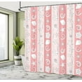 thumbnail image 4 of Ambesonne Nautical Shower Curtain, Sea Fishes Shells Stripes, 69"Wx70"L, Pastel Pink, 4 of 4