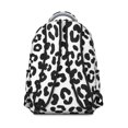 thumbnail image 3 of Black and White Leopard Print Pattern Backpack for School, Cute School Bag with Adjustable Shoulder Straps and Padded Back, 15.3"x11"x7.1", 3 of 5