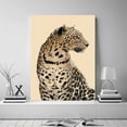 thumbnail image 2 of Mudket Framed Leopard Canvas Wall Art, Minimalist Beige Watercolor Cheetah Print Wall Decor, Neutral Trendy Art Ready to Hang for Bedroom - 12"L x 8"W, 2 of 10