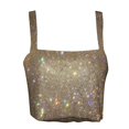 thumbnail image 5 of DuoJiaJ Women's New Sequin Women's Rhinestone Top Nightclub Metal Sheet Inlaid With Diamond Up Strap Strapless Sequin Vest Women’s Basic Tank Tops, 5 of 5