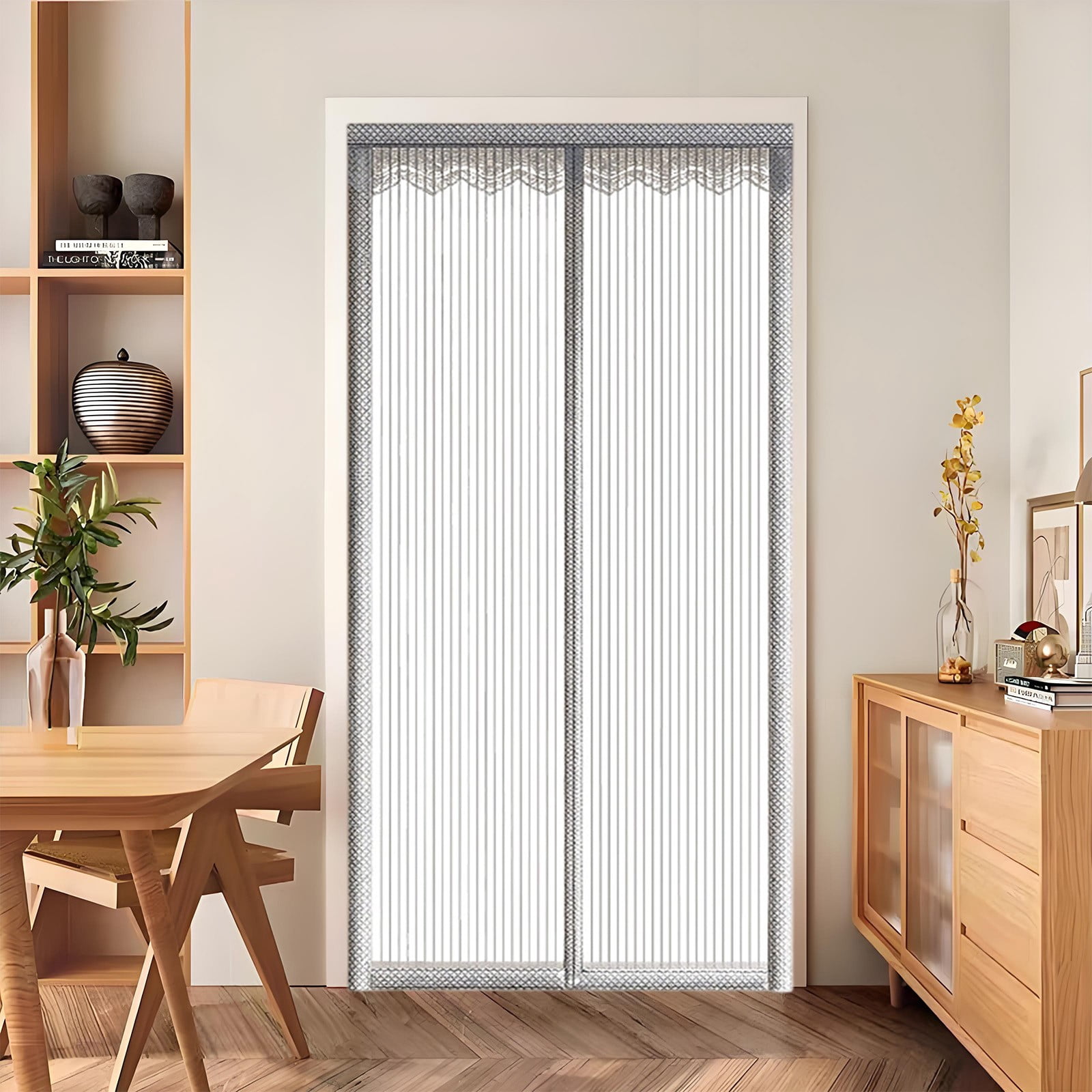 Full Strip Magnetic Screen Door, Heavy Duty Mesh Curtain, Insect Proof Partition, Dustproof Hanging Cover for Home Entryway Patio Outdoor Daily Use