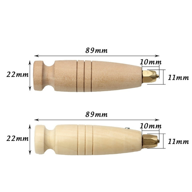Wooden Handle Straight Needle Shoe Repair DIY Leather Punch Drill