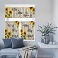 thumbnail image 6 of Kitchen Window Curtains Valance and Tier Set, Retro Watercolor Sunflower and Dragonfly Rod Pocket Tier Curtain Valance Set, Bless This Home Art Light Filtering Cafe Curtains for Bedroom Living Room, 6 of 9