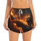 thumbnail image 2 of Balery Cool Fire Man Pantalones cortos deportivos para mujer con forro y dos bolsillos, elásticos, para entrenamiento, gimnasio, yoga-Large, 2 of 7