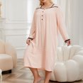 thumbnail image 5 of Aofany Plus Size Nightgowns for Women House Dress Long Sleeve Loungewear Solid Color Square Collar Nightgowns Sleepwear, 5 of 8