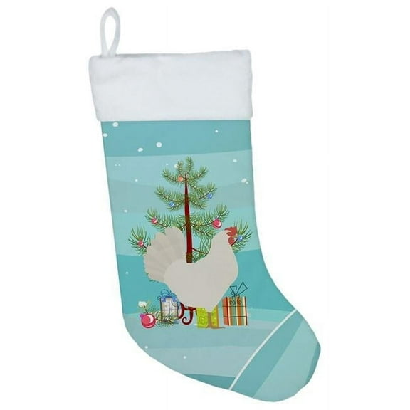 Caroline's Treasures Leghorn Chicken Multi-color Christmas Stocking, with Soft Suede Fabric 18"