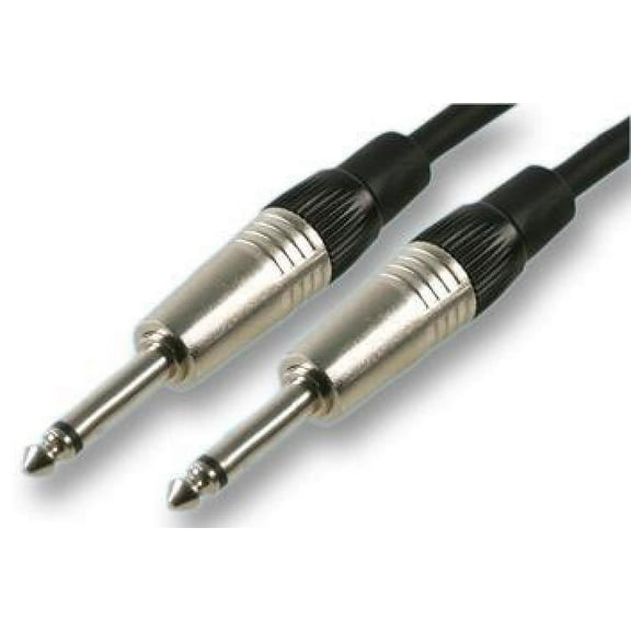 PULSE - 6.35mm (1/4") Mono Jack Plug to Plug Guitar Lead, 3m Black