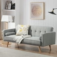 thumbnail image 3 of Loveseat Sofa,Double Corner Folding Sofa Bed,Two Throw Pillows,for Living Room Bedroom Lounge,Versatile,Easy to Assemble,Grey, 3 of 5