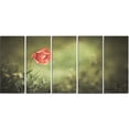 thumbnail image 2 of Fleur de Coquelicot Sauvage Rouge sur Fond Vert - Impression sur Toile Florale, 2 of 3