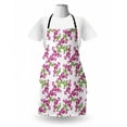 thumbnail image 3 of Floral Apron, Spring Romantic Themed Pattern with Flowers Blooming Vintage Garden, Unisex Kitchen Bib with Adjustable Neck for Cooking Gardening, Adult Size, Dark Magenta Green White, by Ambesonne, 3 of 4