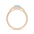 thumbnail image 2 of ANGARA Natural Solitaire Oval 1 ct Aquamarine Criss Cross Ring with Diamonds in 14K Rose Gold for Women (Size-8x6mm) | March Birthstone, Anniversary, Jewelry Gift for Women | Natural Aquamarine Ring, 2 of 9