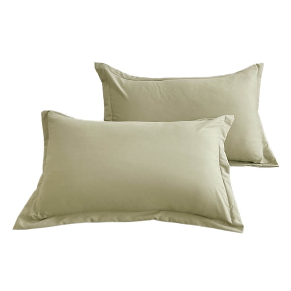 Ruffled Pillow Cases Standard Size Set of 2, Farmhouse Vintage Pillow Sham Standard French Country Chic Pillow Shams Ultra Soft Knit Pillow Cover 19"x29" for Bedroom