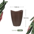 thumbnail image 2 of Ecobo 12.6 nches Eco-Friendly Round Planter Onda Indoor/Outdoor use, Durable, Versatile & Lightweight, Designed by Brazilian Artisans, Contemporary All-Weather Design –Brown, 2 of 5