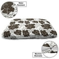 thumbnail image 3 of Leaves Pet Bed, Continuous Symmetric and Detailed Leaves with Curly Leafstalk Patterns Graphic, Resistant Pad for Dogs and Cats Cushion with Removable Cover, 24" x 39", Brown and White, by Ambesonne, 3 of 4