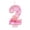 B, variant on Number 2 Candle with Pink Rose and Glitter Design,Pink,for Birthday Party,Cake Decoration
